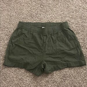 Old Navy Green Cargo Shorts Relaxed Fit Elastic Waist